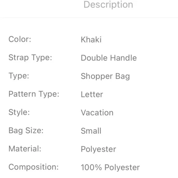 Letter Print Shopper Tote Bag - Picture 6 of 7